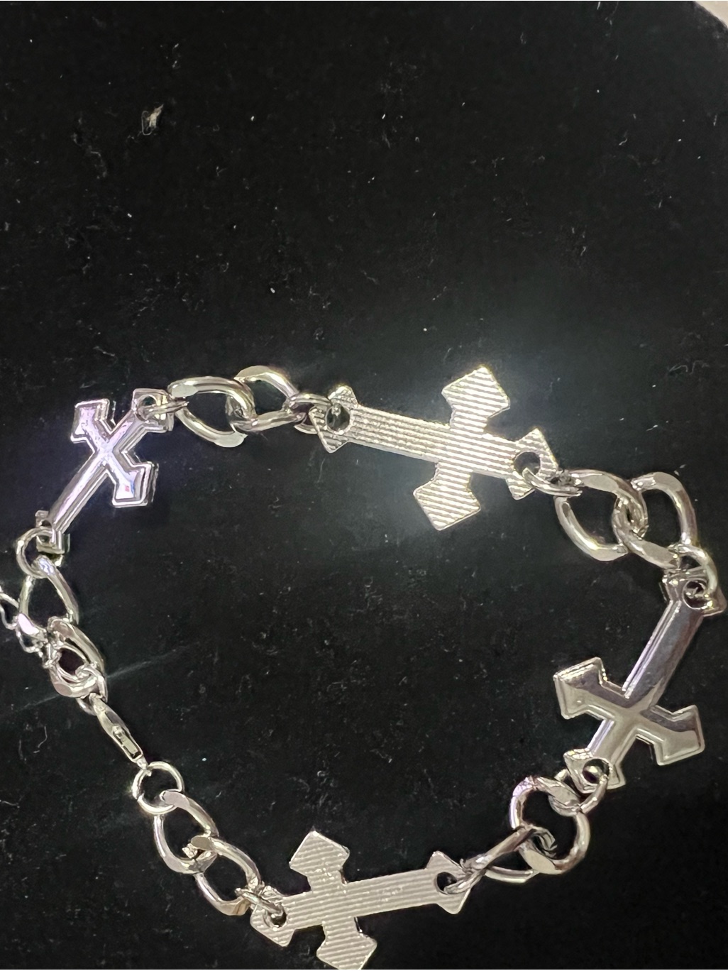 Silver Cross Link Bracelet Silver Silver Cross Link Bracelet Silver